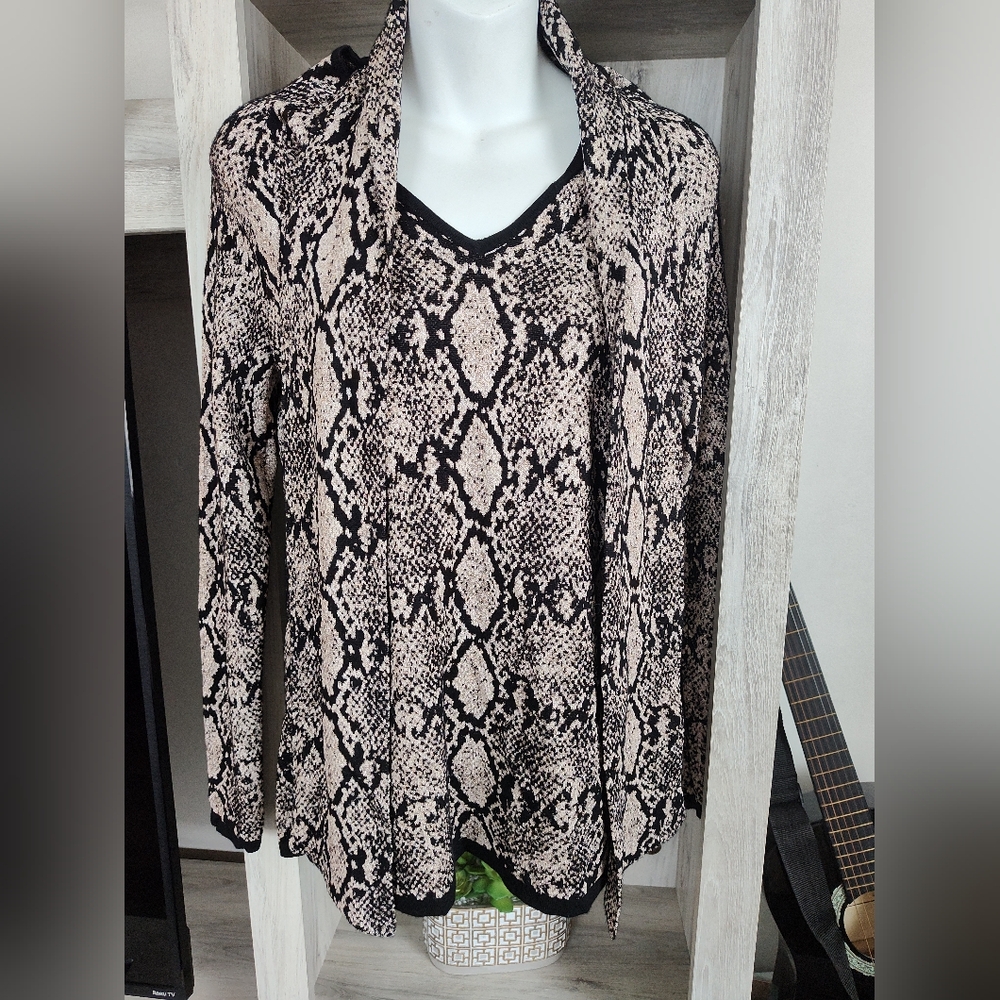 Chico's Double Espresso Python-Print Removable Ti… - image 1